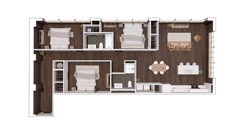 D3.2 Floor Plan at The Mill at Prattville, Prattville, AL, 36067